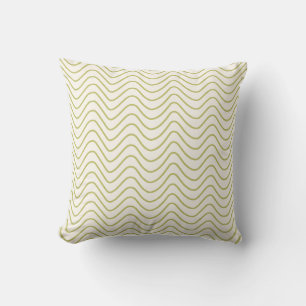 Almofada Verde limão Padrão Chevron no Cream White Zigzag
