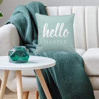 Verde Mínimo Moderno E Alô Branco E Você Nome