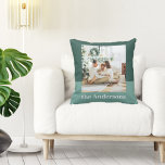 Almofada Verde moderno | Foto | Travesseiro decorativo para<br><div class="desc">Verde moderno | Foto | Presente familiar</div>