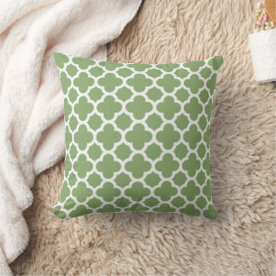 Almofada Verde prudente do teste padrão de Quatrefoil