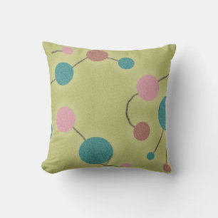 Almofada Verde retro pontilhado do universo