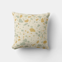 Almofada Verde Salvia e Terrazzo Moderno Dourado