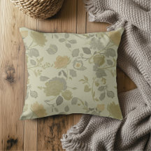 Verde Salvia Oliva Dourado Cinza Floral Moderna Ca