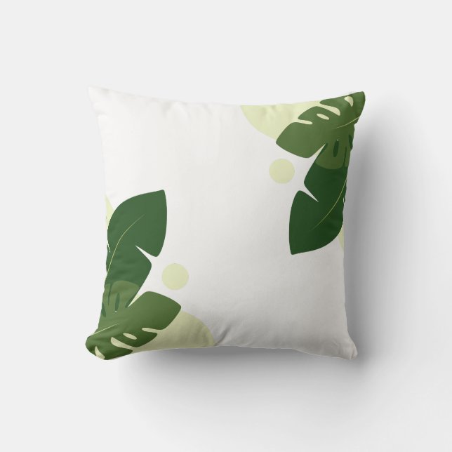 Almofada Verde tropical deixa a natureza Design (Frente)