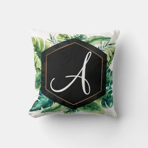 Almofada Verde tropical deixa chic negro e elegante verão