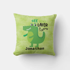 Almofada Verde Vejo você depois Alligador personalizado
