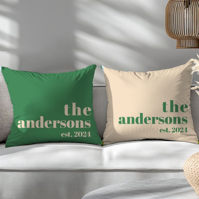 Almofada Verdes Retro-moderno minimalista (Criador carregado)