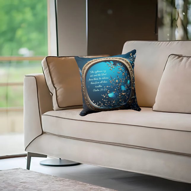 Almofada Vergonando o Azul e a Moldura de Deus personalizáv (Criador carregado)