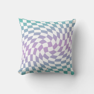 Almofada Verificação de Gradiente Azul Lilac Lilac Vermelho