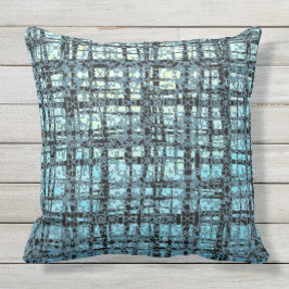 Almofada Verificação Preta de X e O Azul