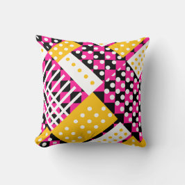 Almofada Verificado cor-de-rosa e amarelo