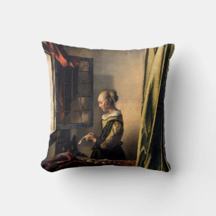 Almofada Vermeer - Rapariga lendo uma carta em uma janela a
