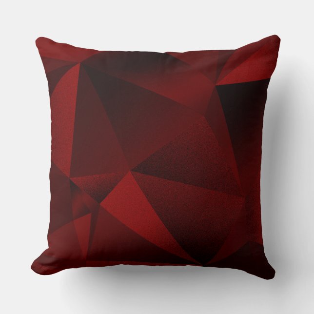 Almofada Vermelha Facetada Geométrica Diamante (Frente)