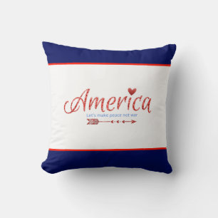 Almofada Vermelho, branco, azul, bandeira, estrelas, setas,