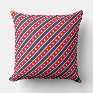 Almofada Vermelho, Branco e Azul Patriótico EUA Estrelas e
