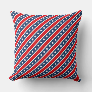 Almofada Vermelho, Branco e Azul Patriótico EUA Estrelas e
