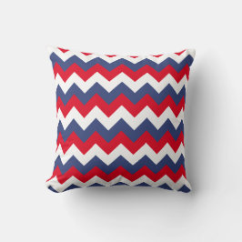 Almofada Vermelho Branco e Azul Ziguezague