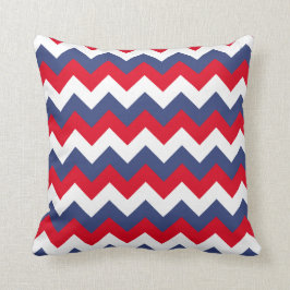 Almofada Vermelho Branco e Azul Ziguezague