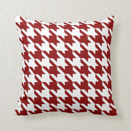 Almofada Vermelho branco Pied De Poule Houndstooth