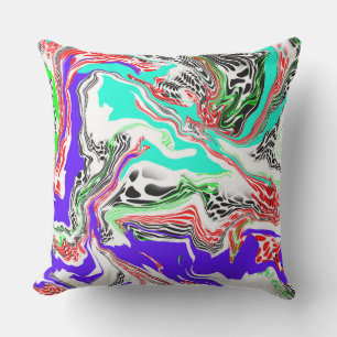 Almofada Vermelho, Branco, Verde limão, Abstrato Azul e Pre