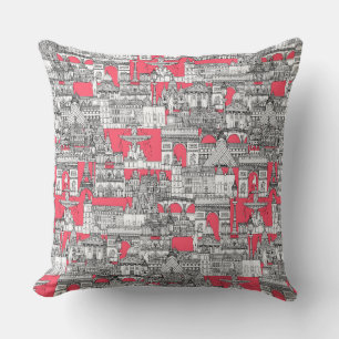 Almofada Vermelho de morango de torre de Paris