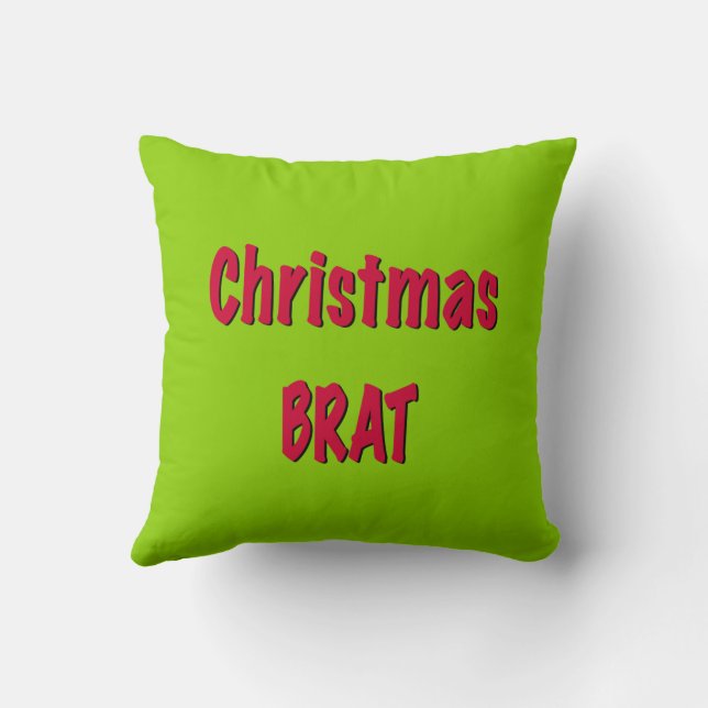 Almofada Vermelho de Natal e Verde Brat  (Verso)