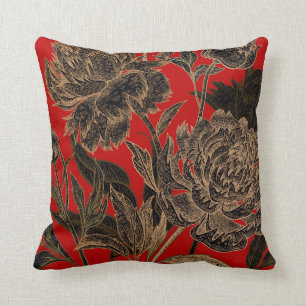 Almofada Vermelho/design Dourado