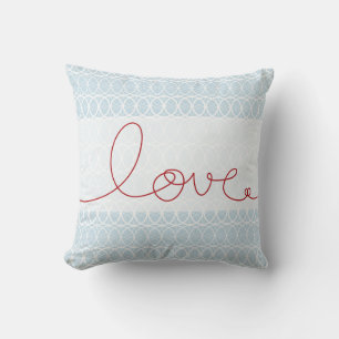 Almofada Vermelho Diversão Loopy Amor Círculos Escrevendo C