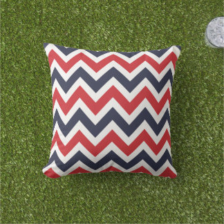 Almofada Vermelho e Marinho Chevron