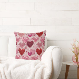 ALMOFADA VERMELHO E PINK GLITTER OLHA O NAMORADOS AMOR CORA