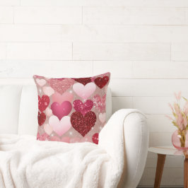 ALMOFADA VERMELHO E PINK GLITTER OLHA O NAMORADOS AMOR CORA