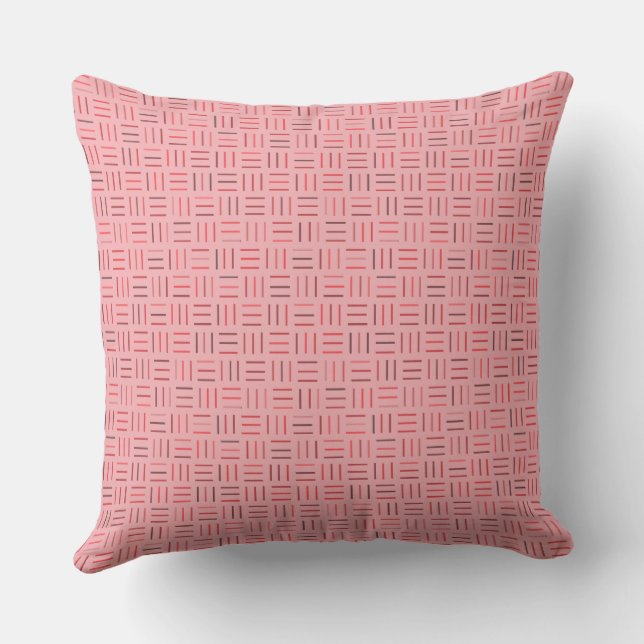 Almofada vermelho e rosa Geométrico (Verso)