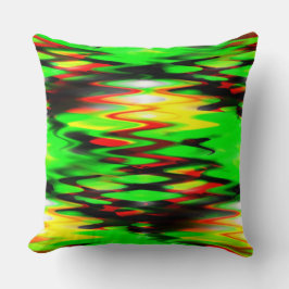 Almofada Vermelho e verde-abstrato zigzag