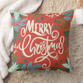Almofada Vermelho floral Nosso Primeiro Natal foto
