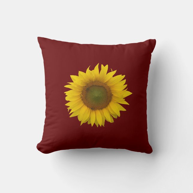 Almofada Vermelho Floral Sunflower (Frente)