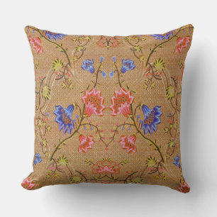 Almofada Vermelho Imperial e Dourado Interligados Arte Flor