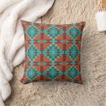 Vermelho Laranja Turquesa Teal Azul Arte Tribal