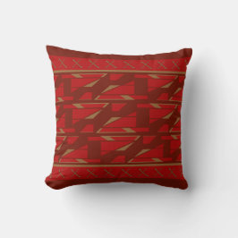 Almofada Vermelho na Borgonha Bord Mediterrânica Look Motif