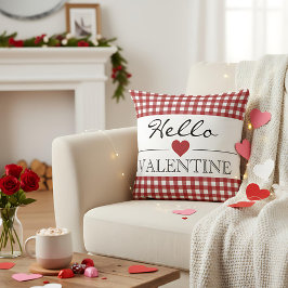 Almofada Vermelho Olá São Valentim Xadrez Gingham