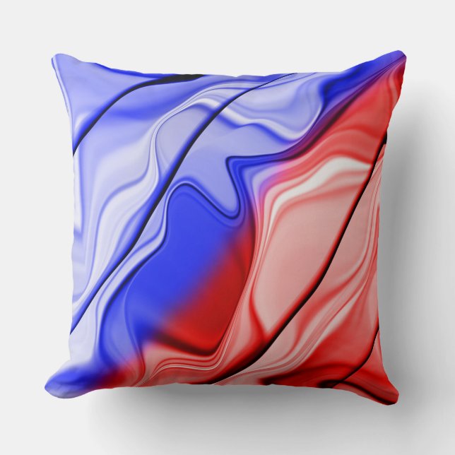 ALMOFADA VERMELHO OLHAR BRANCO ABSTRATO LÍQUIDO (Frente)