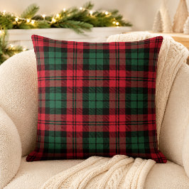 Almofada Vermelho Ousado e Verde Xadrez Tartan Natal