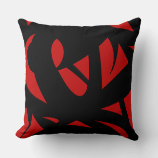 Almofada Vermelho/Preto Contemporâneo