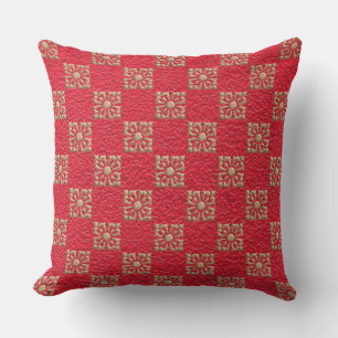 Almofada Vermelho ruivo e Dourado