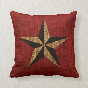 Almofada Vermelho rústico da estrela náutica