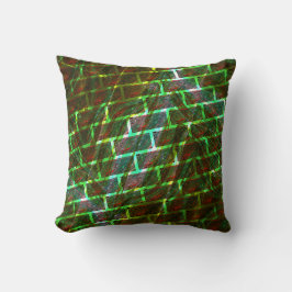 Almofada Vermelho verde manchado, arranhões, rede ou efeito