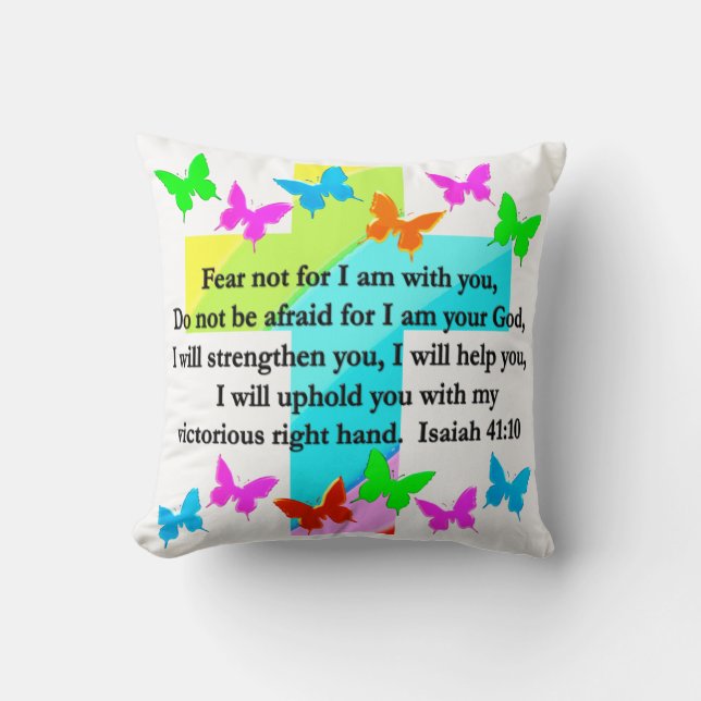 ALMOFADA VERSÃO DE SCRIPTURE ISAIAH 41:10 RELIGIOSA (Frente)