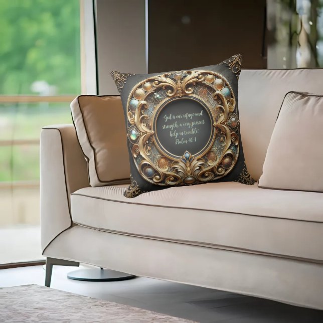 Almofada Versículo da Bíblia Personalizável com Metal Ornam (Criador carregado)