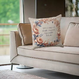 Almofada Versículo da Bíblia Personalizável com Tons de Pês