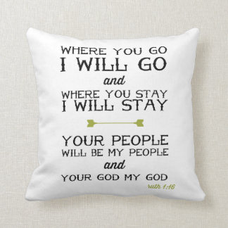Almofada Verso inspirado da bíblia do 1:16 % pipe% de Ruth