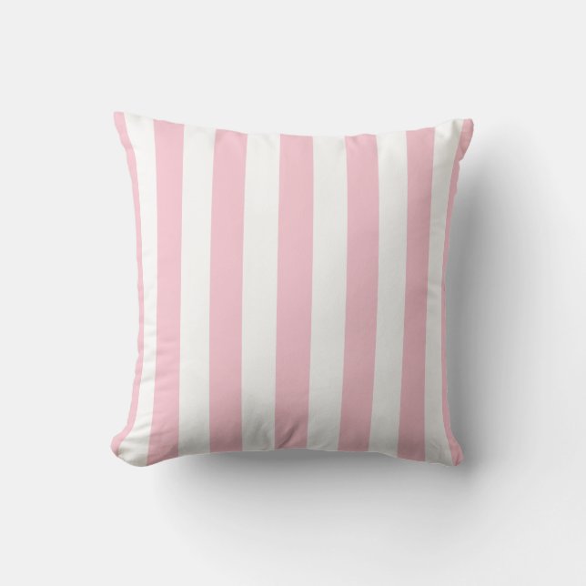 Almofada Vertical Stripes Bebê Rosa E White Stripes (Frente)